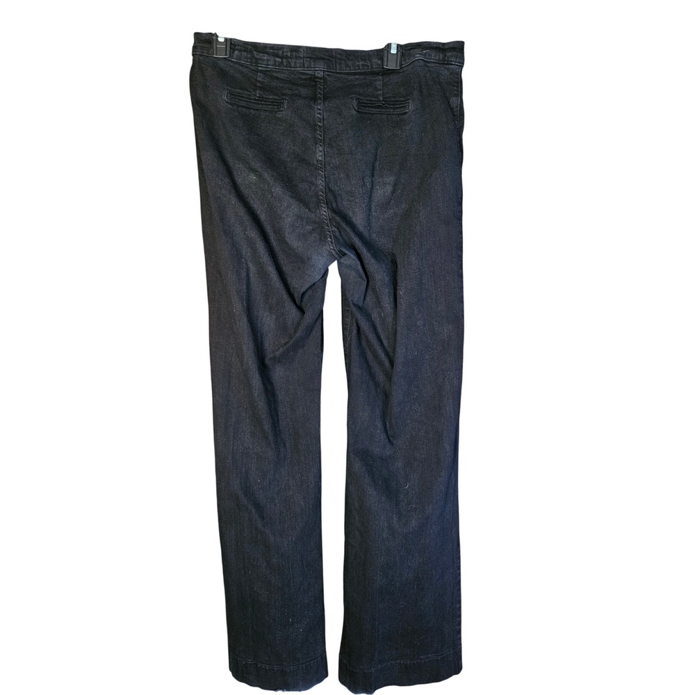 NYDJ Real Women Real Curves Black Wide Leg Trouser Jeans Size 14 High Rise 4448